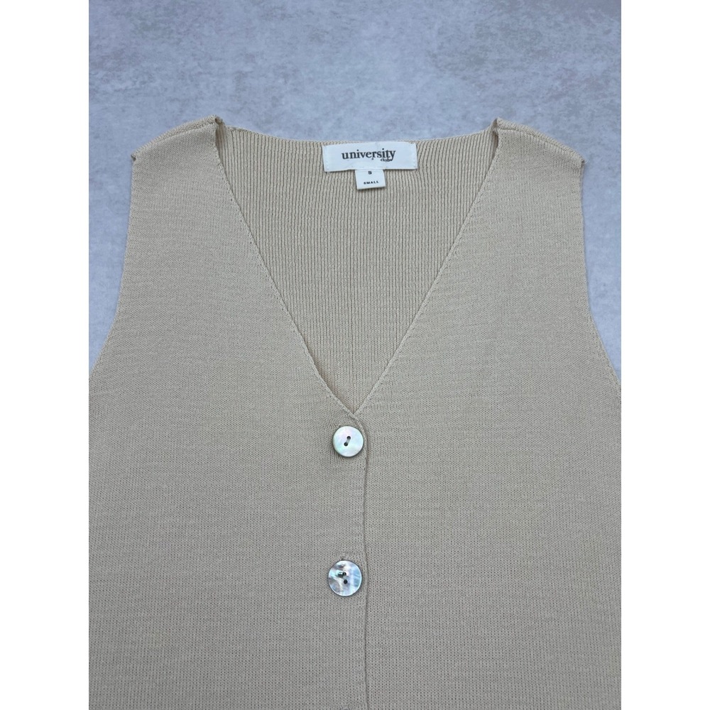University Club Knit Button Down Sleeveless Midi Dress Small - Picture 4 of 5